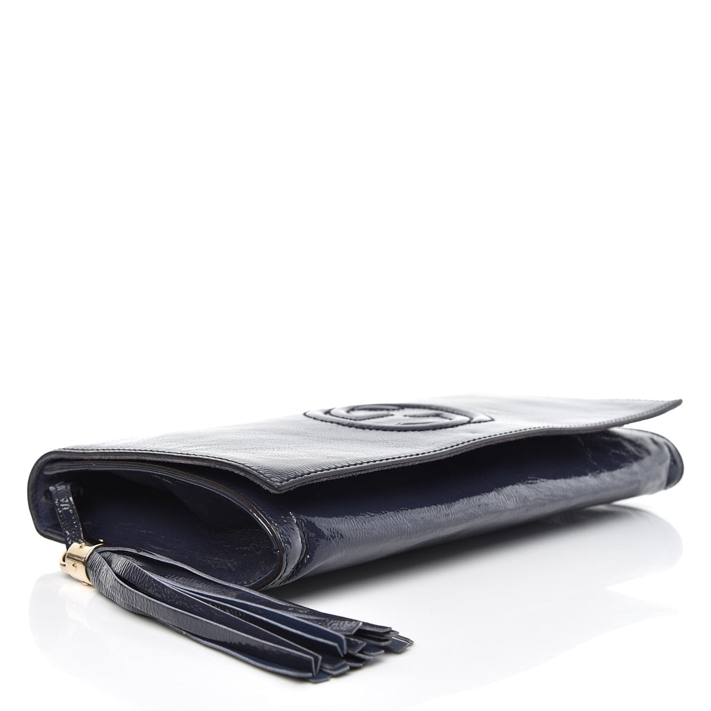 Soft Patent Medium Soho Clutch Uniform Blue