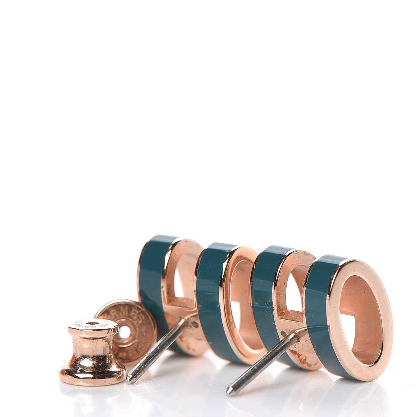 Rose Gold Lacquered Pop H Earrings Emeraude