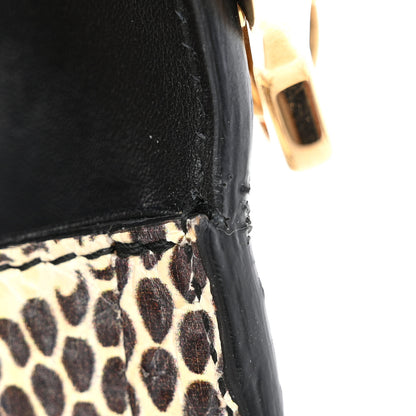 Gucci Snakeskin Pearl Mini Fox Broche Bamboo Top Handle Bag Roccia Hibiscus Red Mystic White 11 of 12