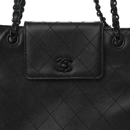 Chanel Caviar Diamond Stitched Tote So Black 9 of 19