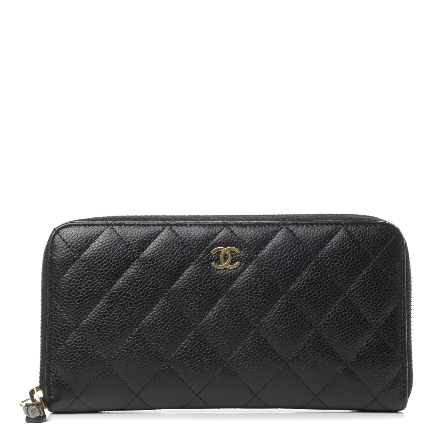 Chanel Caviar Quilted Large Gusset Zip Around Wallet Black 1 of 9