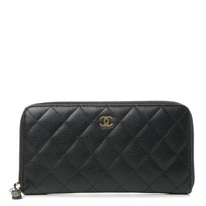 Chanel Caviar Quilted Large Gusset Zip Around Wallet Black 1 of 9