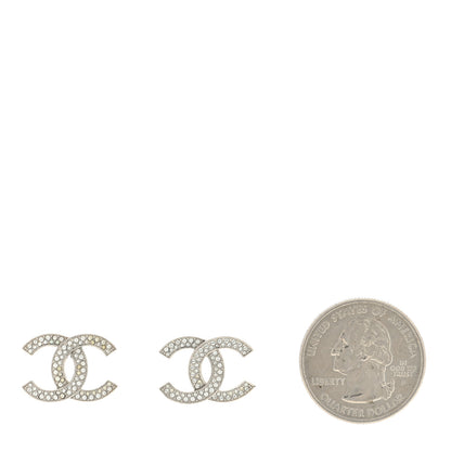 Chanel Crystal CC Earrings Silver 2 of 4