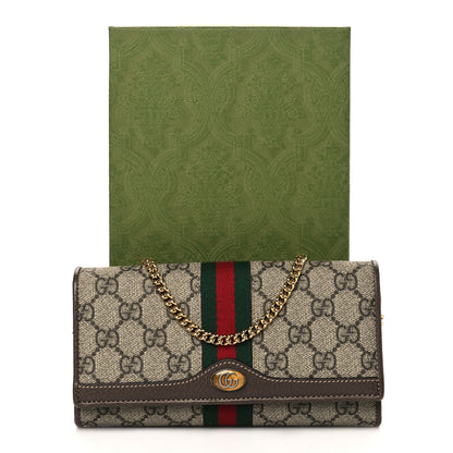 Gucci GG Supreme Monogram Web Ophidia Wallet On Chain Brown 11 of 11