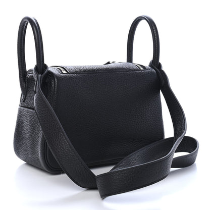Hermes Taurillon Clemence Mini Lindy 20 Black 3 of 9