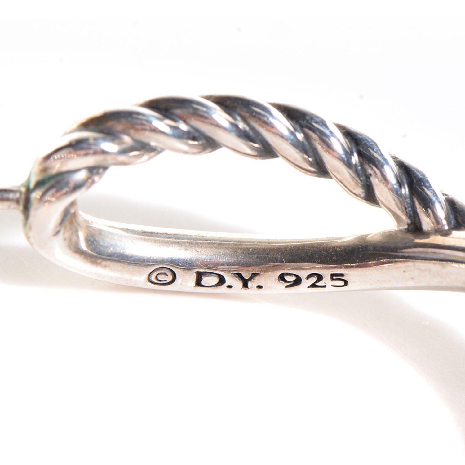 David Yurman Sterling Silver 34mm Crossover Cable Hoop Earrings 4 of 7