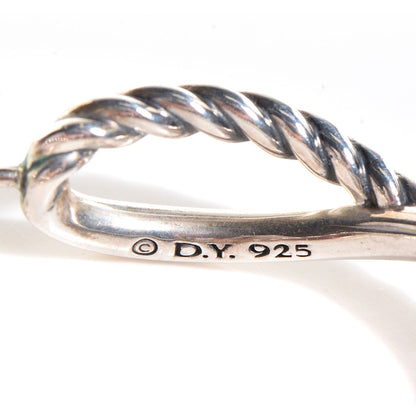 David Yurman Sterling Silver 34mm Crossover Cable Hoop Earrings 4 of 7