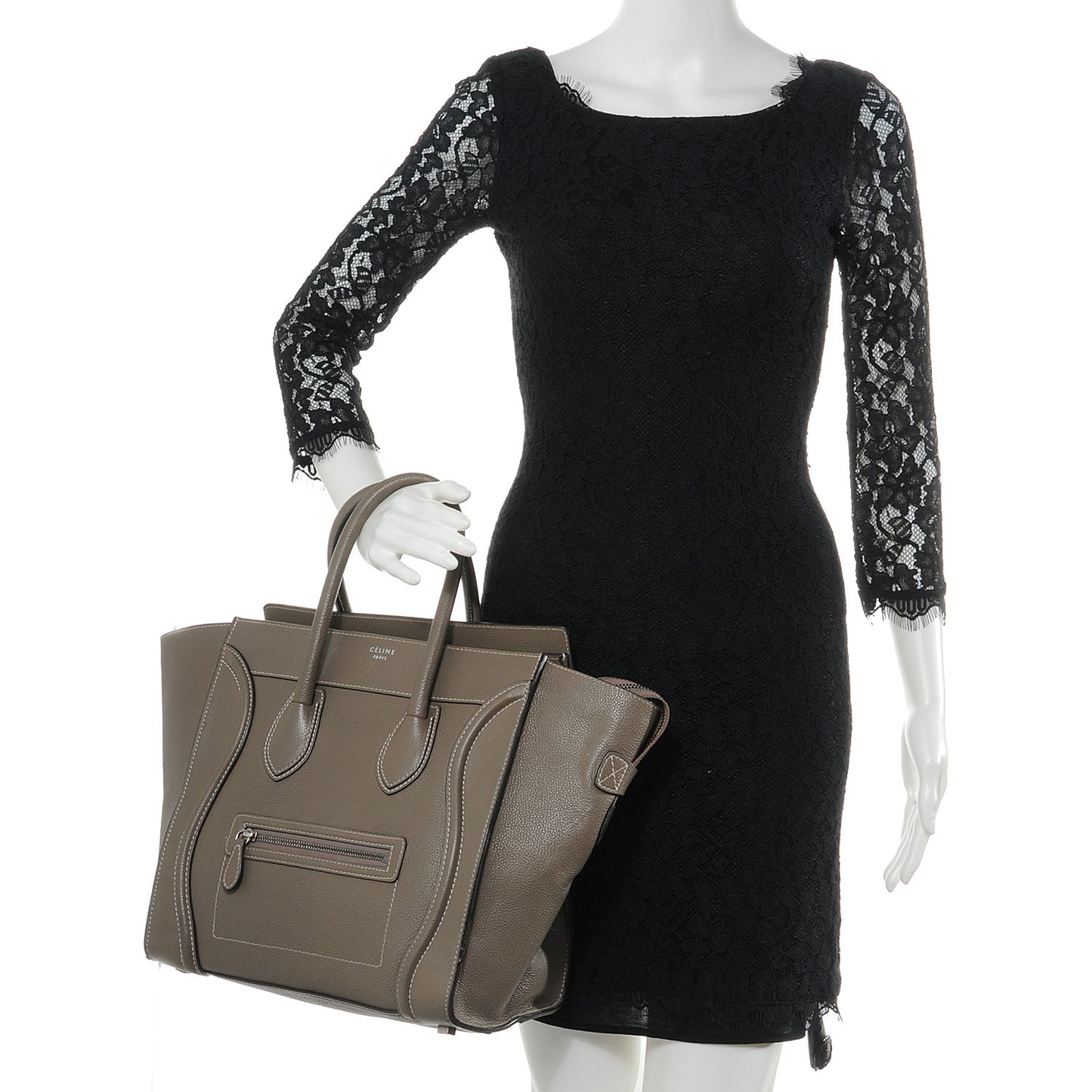 Drummed Calfskin Mini Luggage Bag Souris