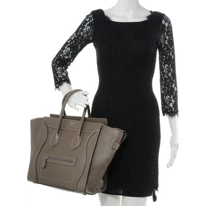 Celine Drummed Calfskin Mini Luggage Bag Souris 2 of 10