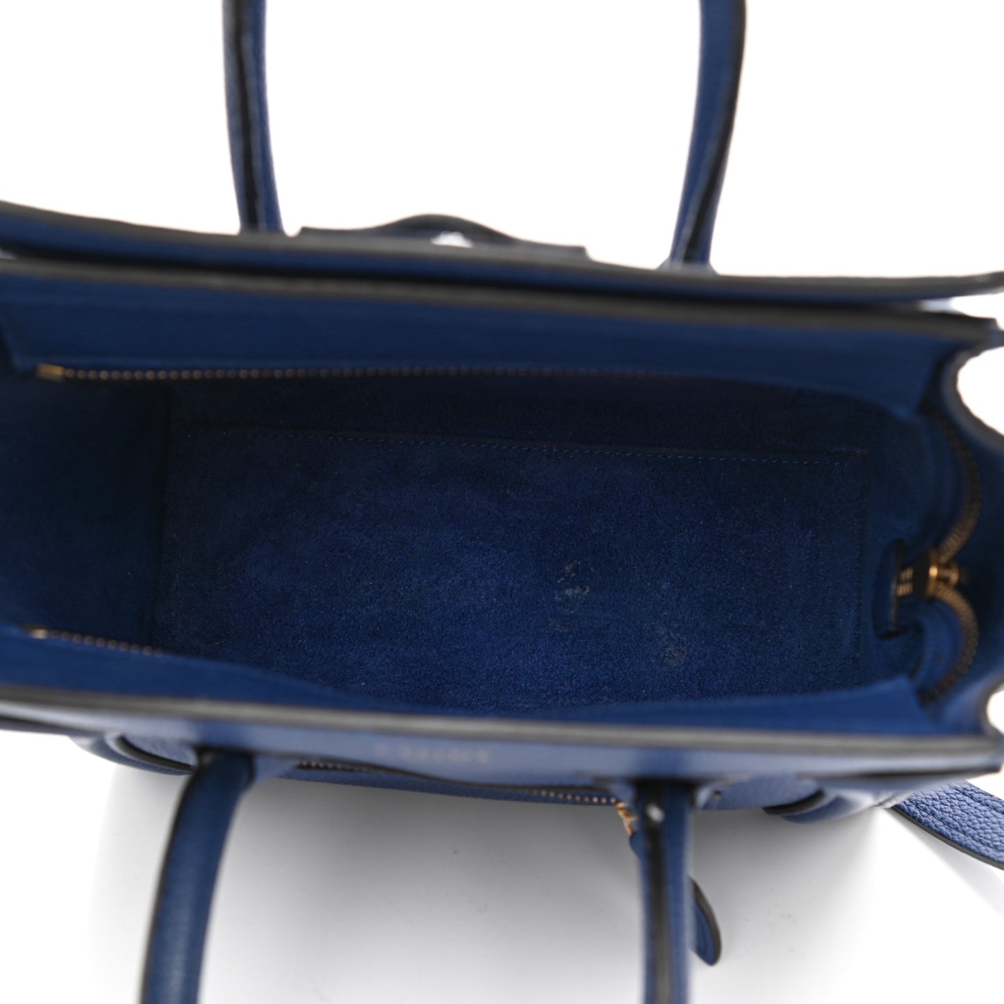 Drummed Calfskin Nano Luggage Indigo