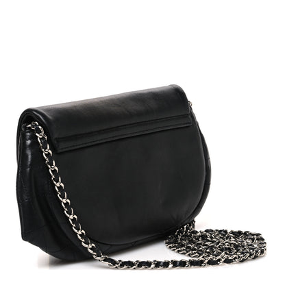 Chanel Lambskin Half Moon Wallet On Chain WOC Black 2 of 10