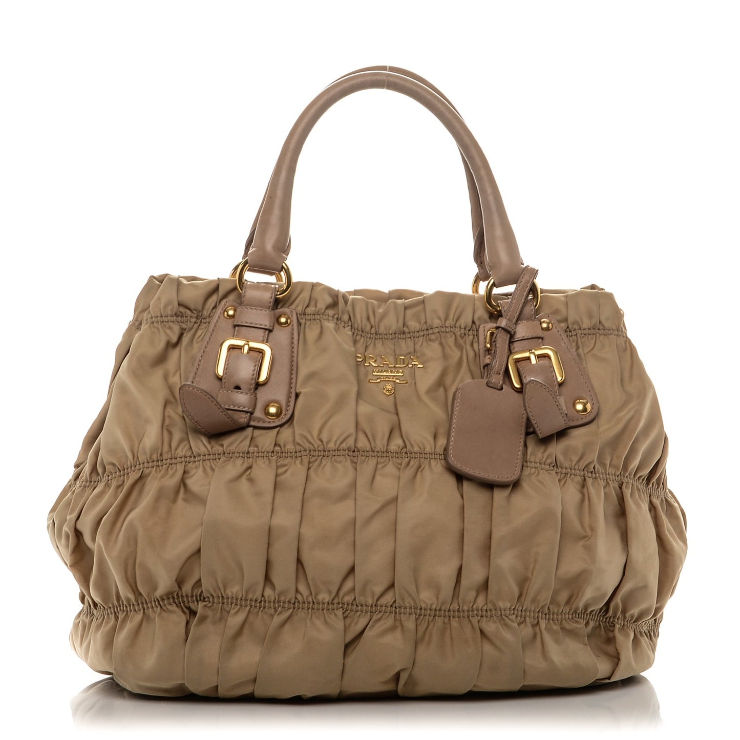 Tessuto Nylon Gaufre Tote Cammello