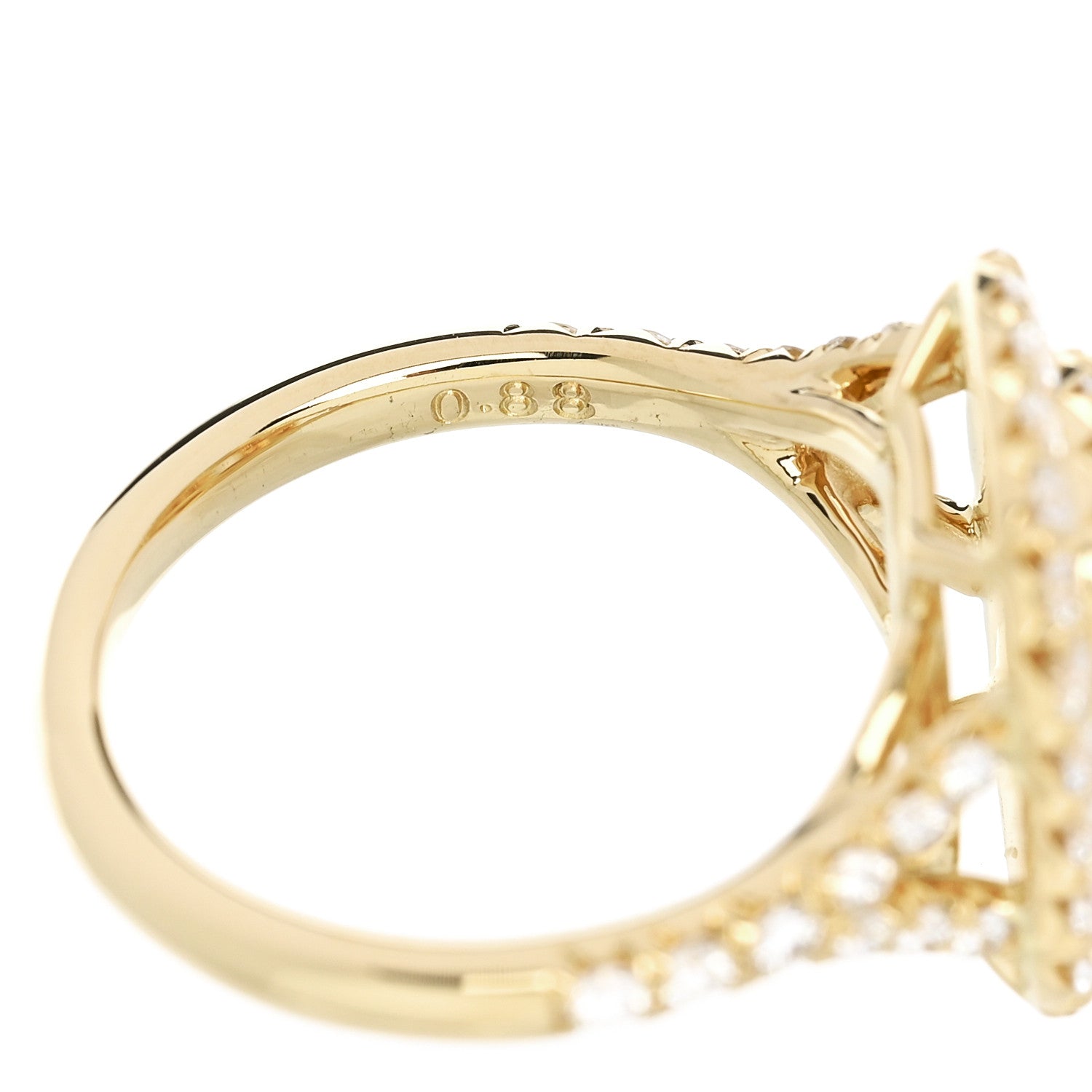 Parker & West by FASHIONPHILE 18K Yellow Gold Diamond 1.29ct Emerald Cut Double Halo Pave Engagement Ring 50 5.25 8 of 9
