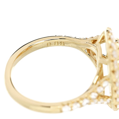 Parker & West by FASHIONPHILE 18K Yellow Gold Diamond 1.29ct Emerald Cut Double Halo Pave Engagement Ring 50 5.25 8 of 9