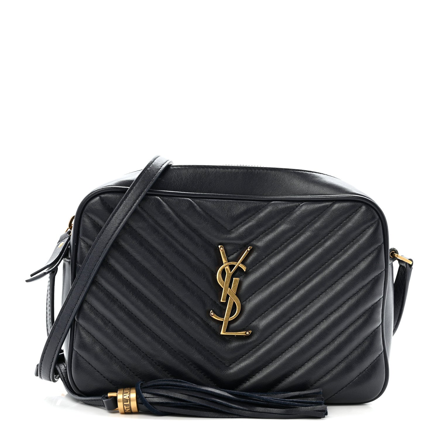 Saint Laurent Calfskin Matelasse Monogram Lou Camera Bag Deep Marine 1 of 15