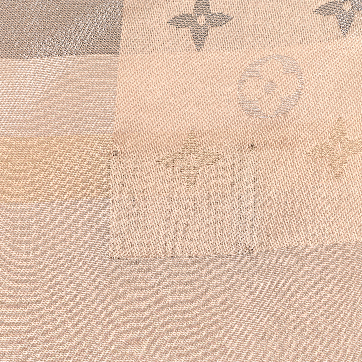 Silk Lurex Wool So Shine Monogram Shawl Beige