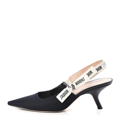 Christian Dior Technical Canvas Ribbon J Adior Slingback 65mm Pumps 40 Black 1 of 10