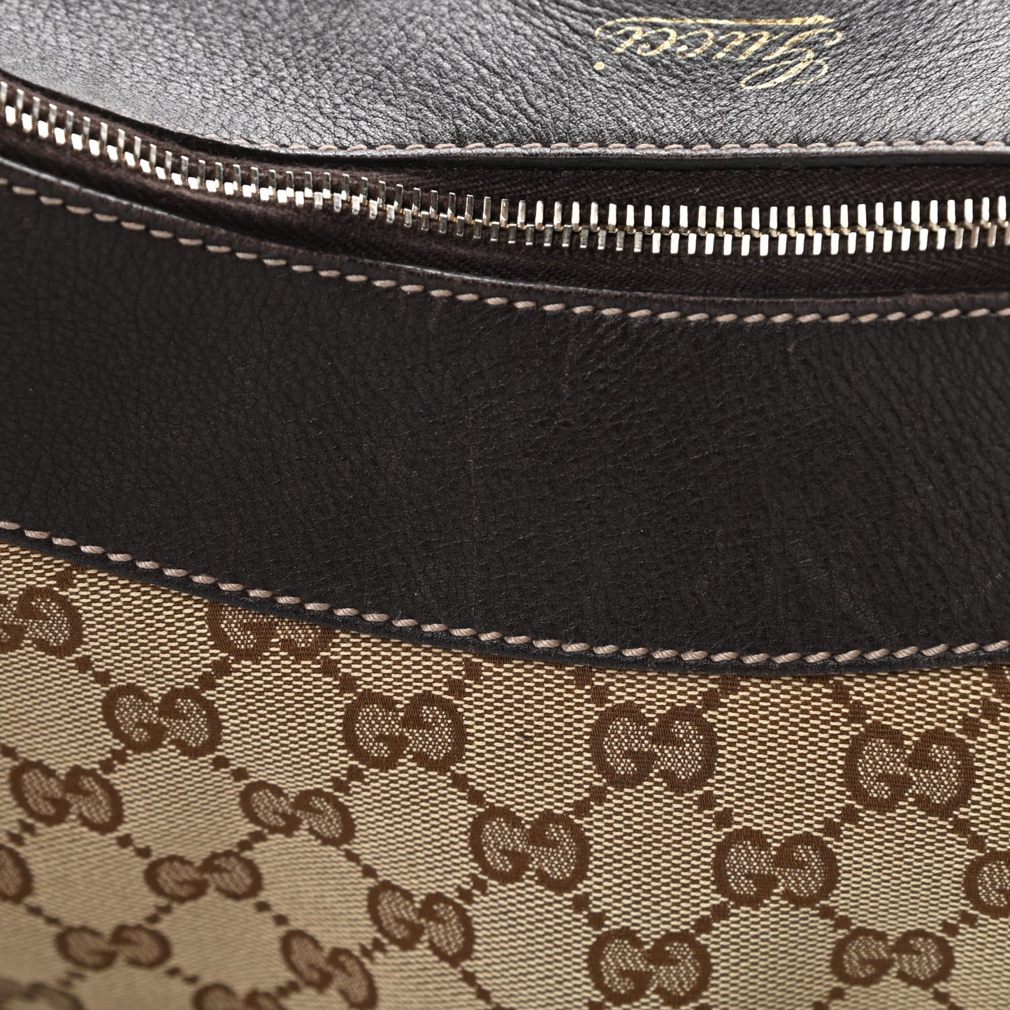 Monogram Large D Gold Hobo Dark Brown
