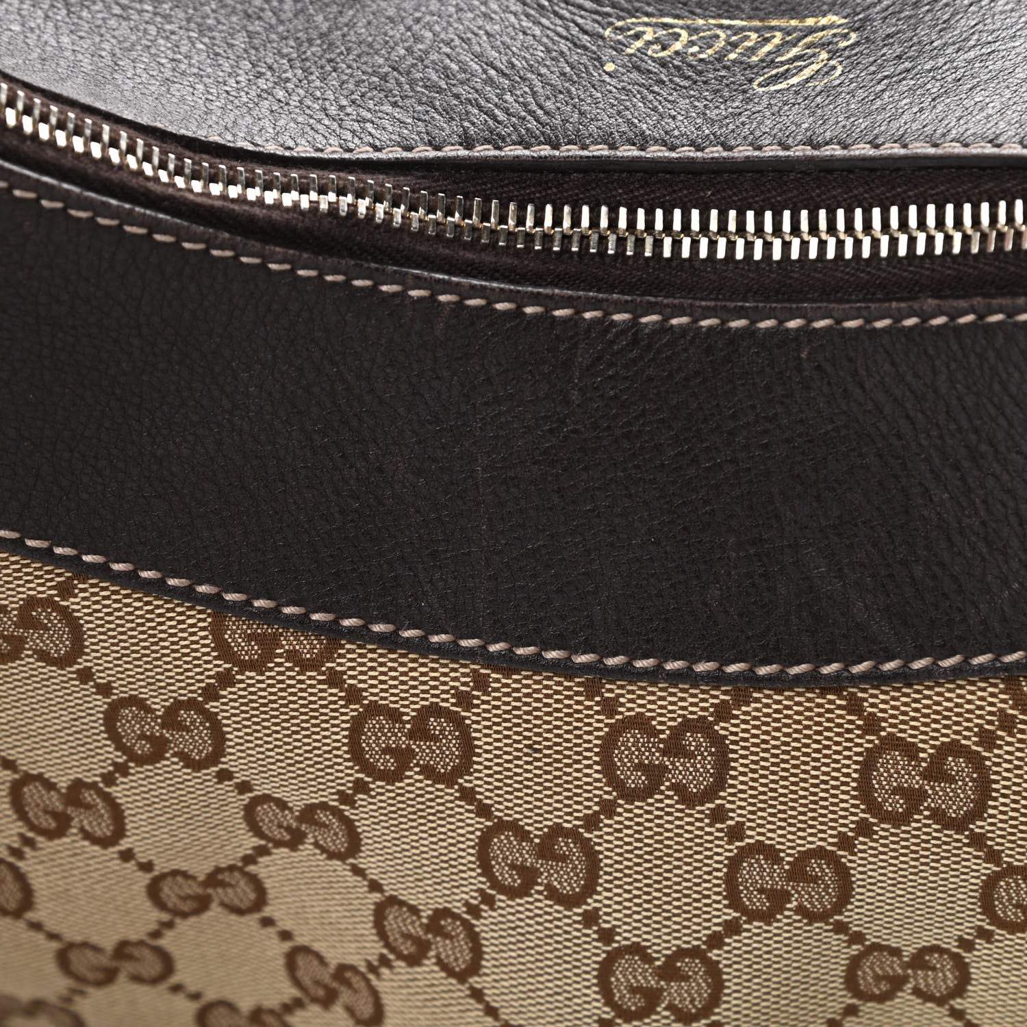 Gucci Monogram Large D Gold Hobo Dark Brown 13 of 21