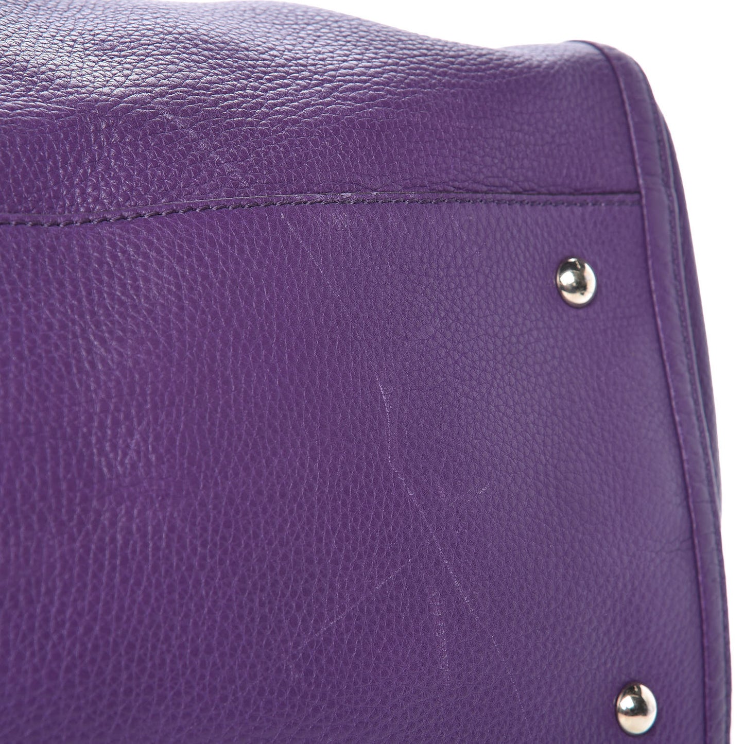 Pebbled Calfskin Large Soho Shoulder Bag Shine Purple