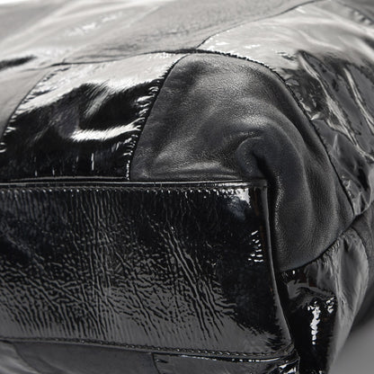 Chanel Patent Calfskin Patchwork Brooklyn Tote Black 11 of 13