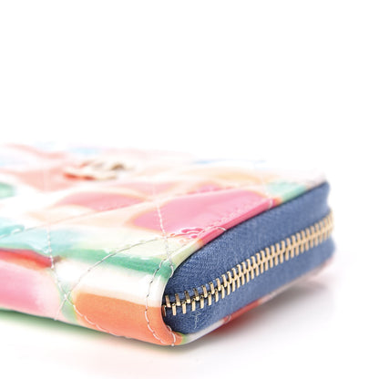Chanel Patent Calfskin Printed Quilted Zip Coin Purse Multicolor 9 of 11