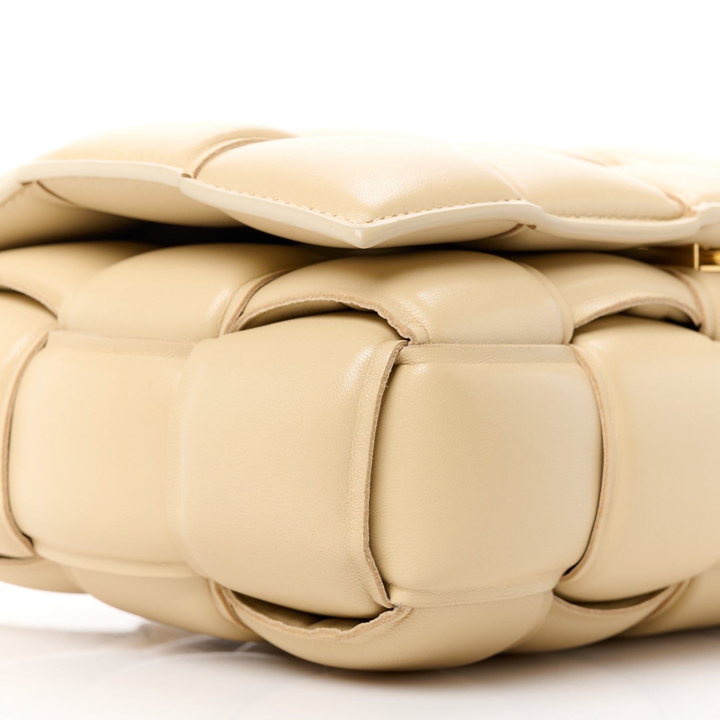 Nappa Maxi Intreccio Padded Cassette Crossbody Bag Porridge