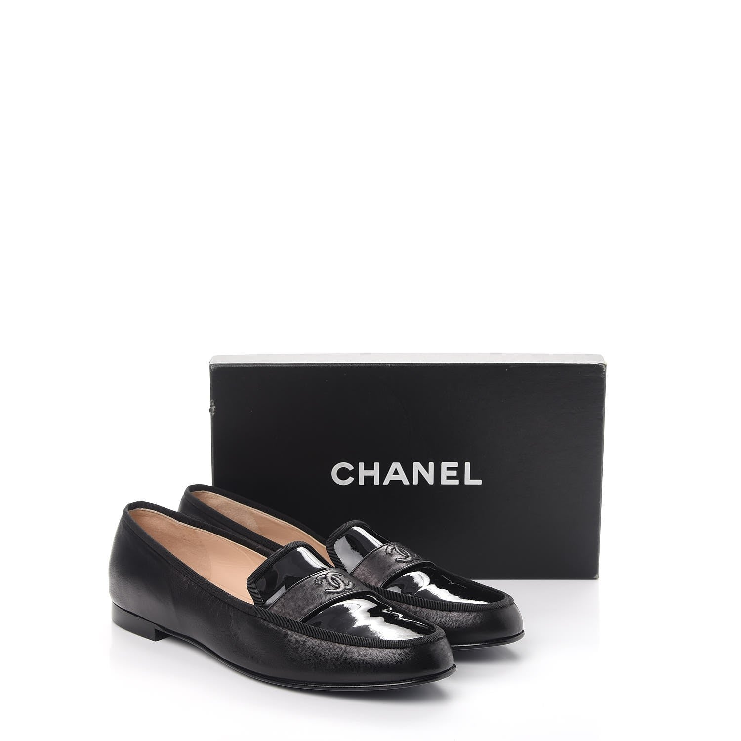 Chanel Patent Calfskin CC Loafers 42 Black 8 of 8