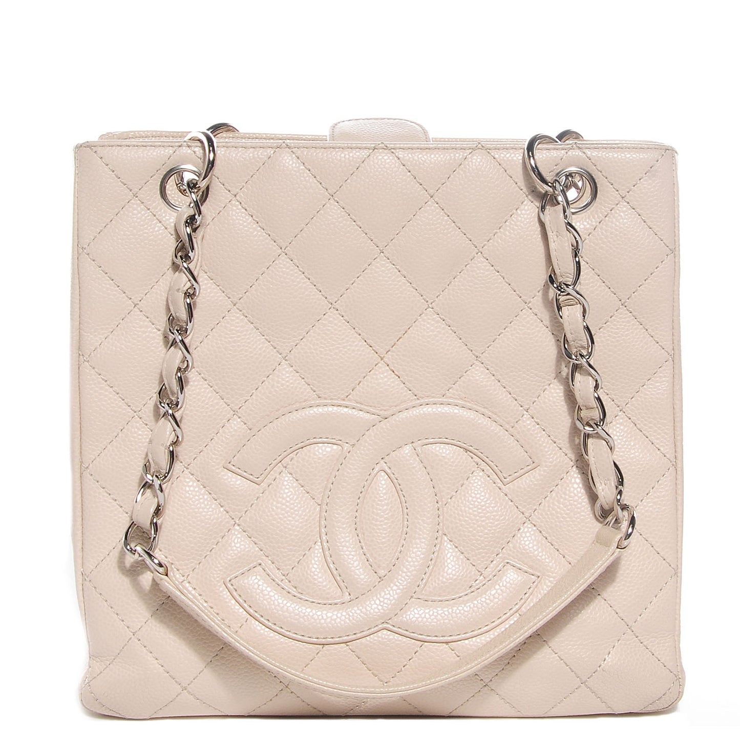 Caviar Petit Shopping Tote PST Beige Clair