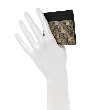 Gucci GG Supreme Monogram Bees Card Holder Black 2 of 6