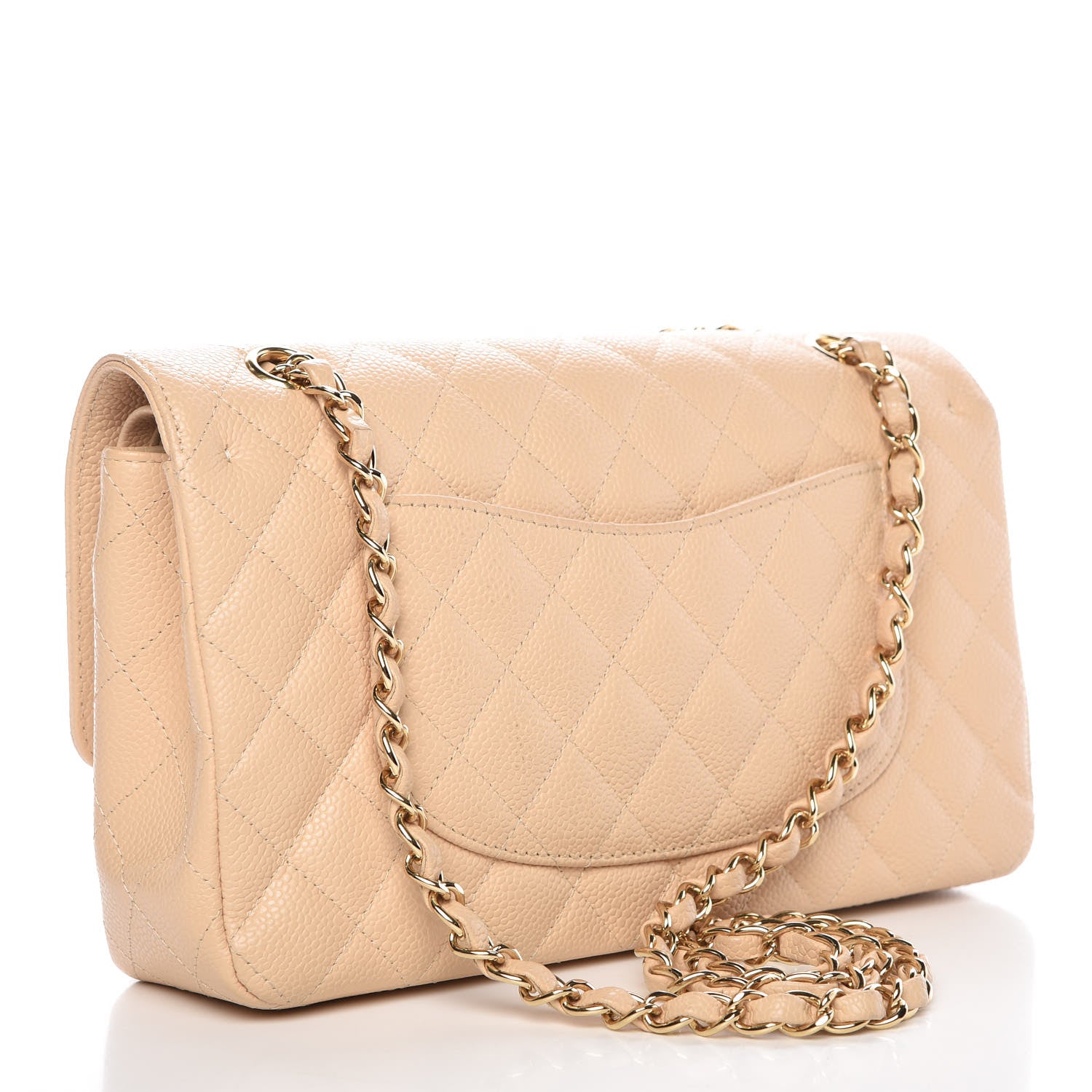 Chanel Caviar Quilted Medium Double Flap Beige Clair 3 of 13