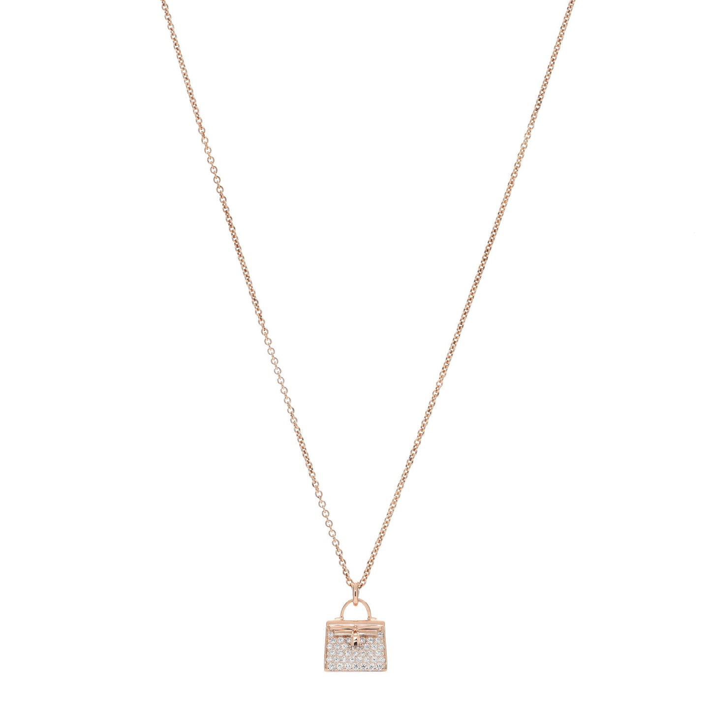 18K Rose Gold Diamond Kelly Amulettes Pendant Necklace