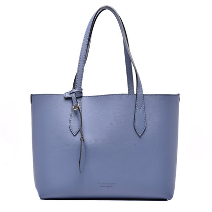 Burberry Calfskin Haymarket Check Medium Reversible Tote Blue 1 of 16