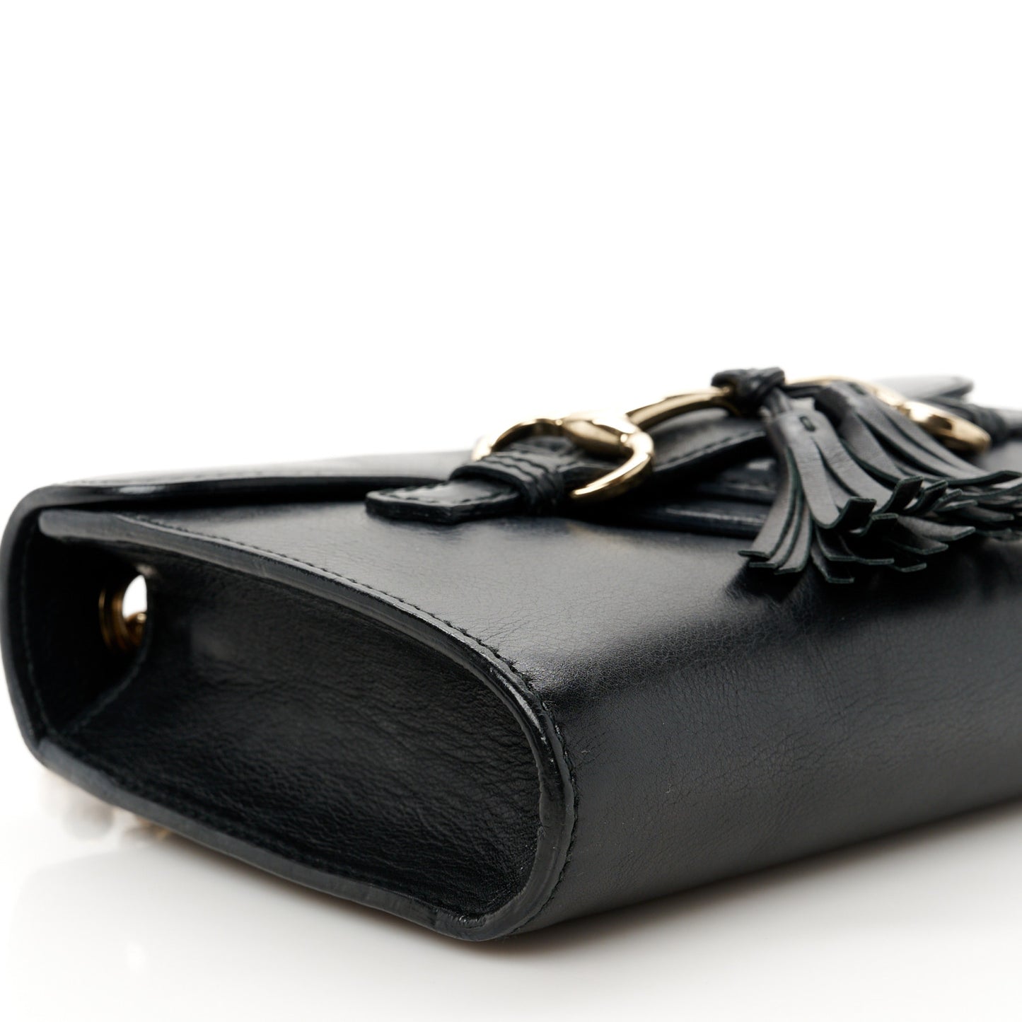 Smooth Calfskin Small Emily Chain Shoulder Bag Black