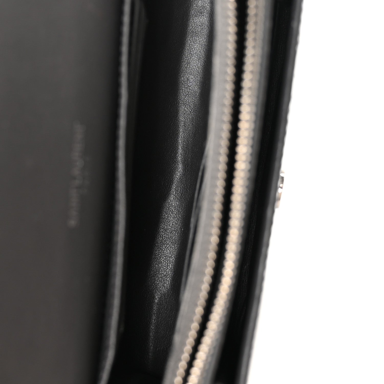 Saint Laurent Calfskin Crocodile Embossed Monogram Sunset Chain Wallet Asphalt 5 of 12