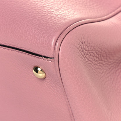 Gucci Pebbled Calfskin Medium Bamboo Shopper Tote Pink 9 of 13