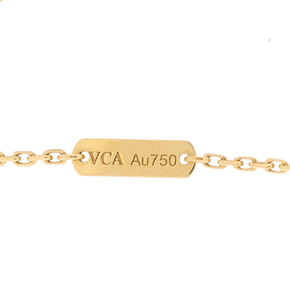 Van Cleef & Arpels 18K Yellow Gold Mother of Pearl Lucky Alhambra Butterfly Pendant Necklace 5 of 5