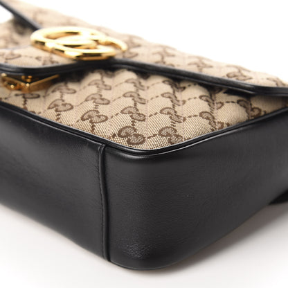 Gucci Monogram Matelasse Diagonal Small GG Marmont Shoulder Bag Beige Black 8 of 11