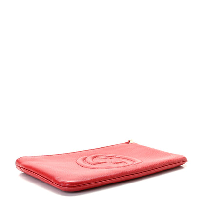 Gucci Pebbled Calfskin Soho Wristlet Vibrant Red 7 of 9
