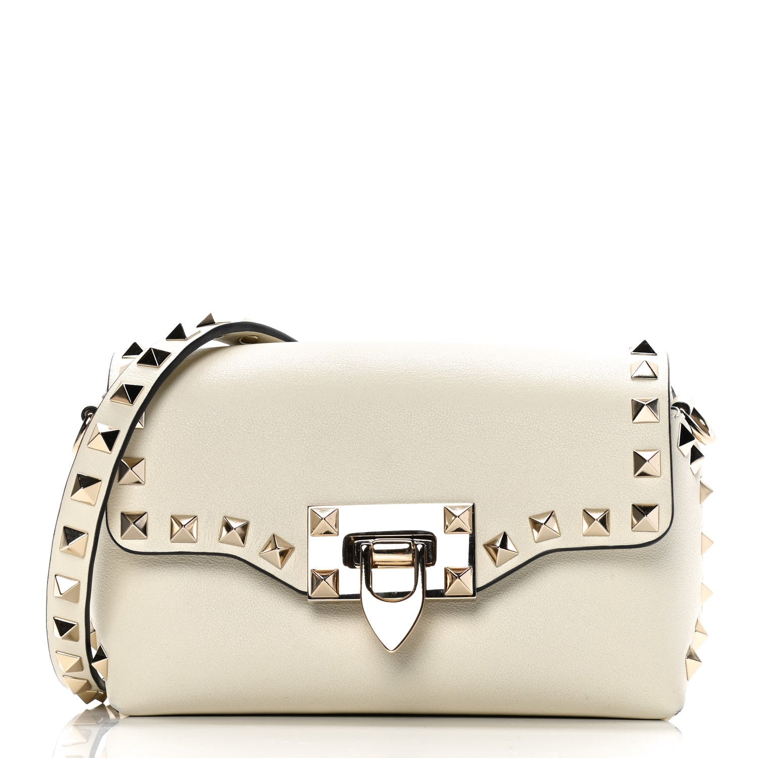 Valentino Garavani Calfskin Mini Rockstud Crossbody Bag Ivory 1 of 12