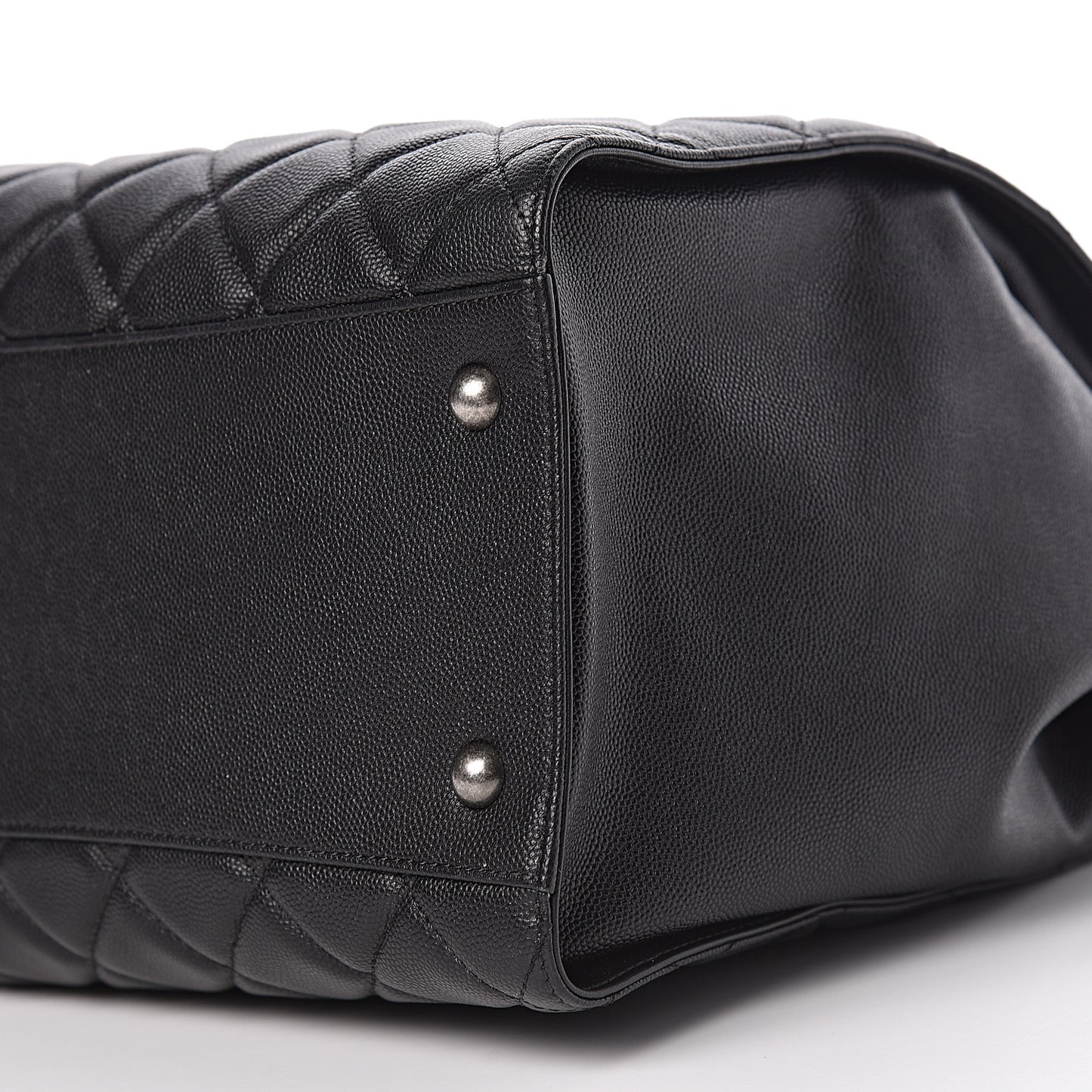 Caviar Quilted Large CC Bucket Bag Black