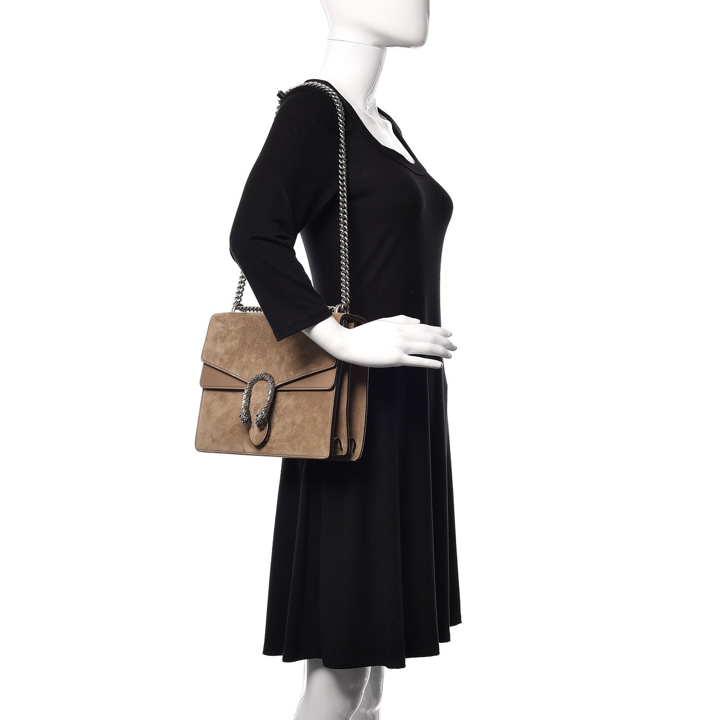 Suede Medium Dionysus Shoulder Bag Taupe