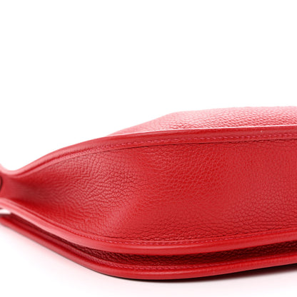 Hermes Taurillon Clemence Evelyne III PM Rouge Casaque 9 of 11