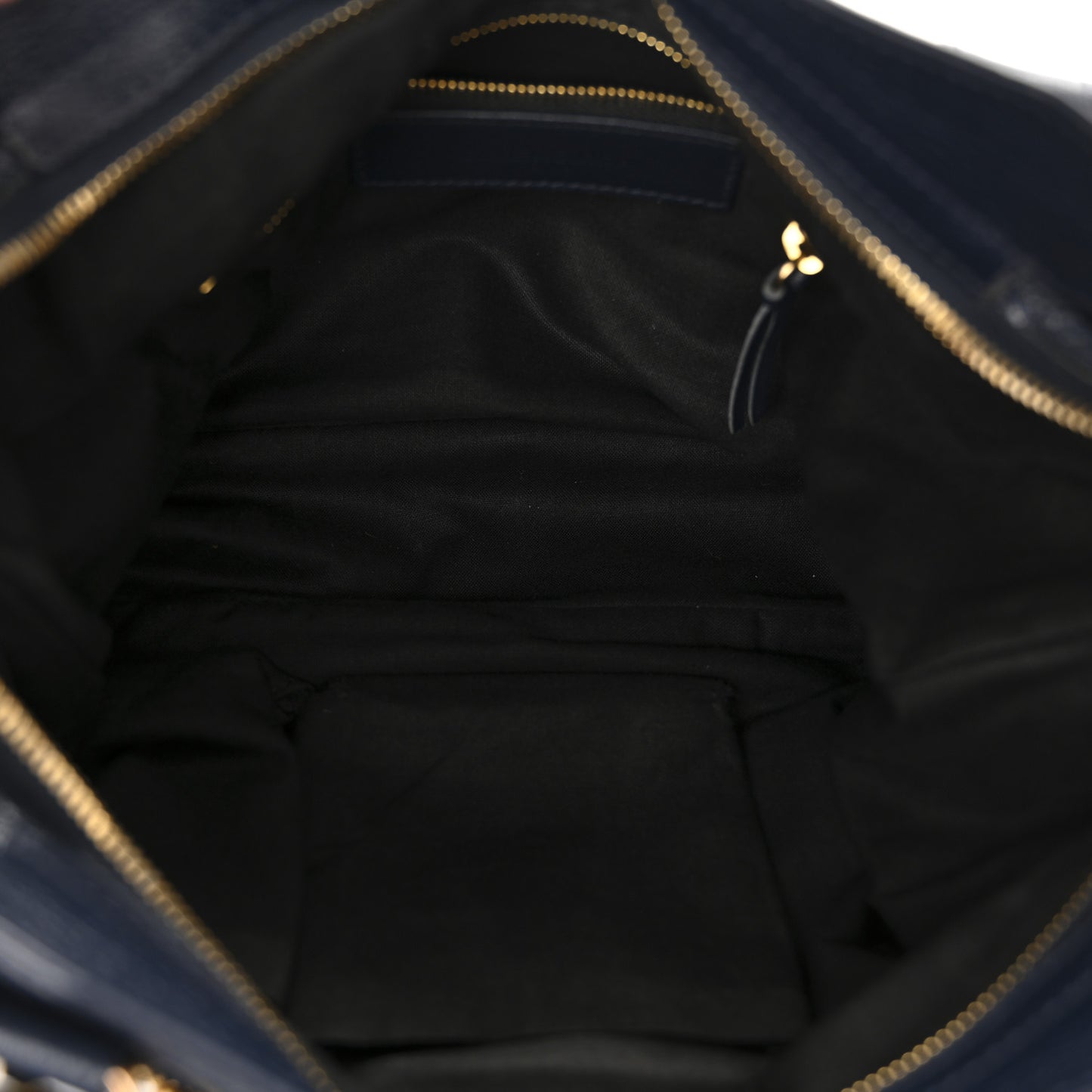 Chevre Gold Metallic Edge Hardware Town Bleu Nuit Dark Sea