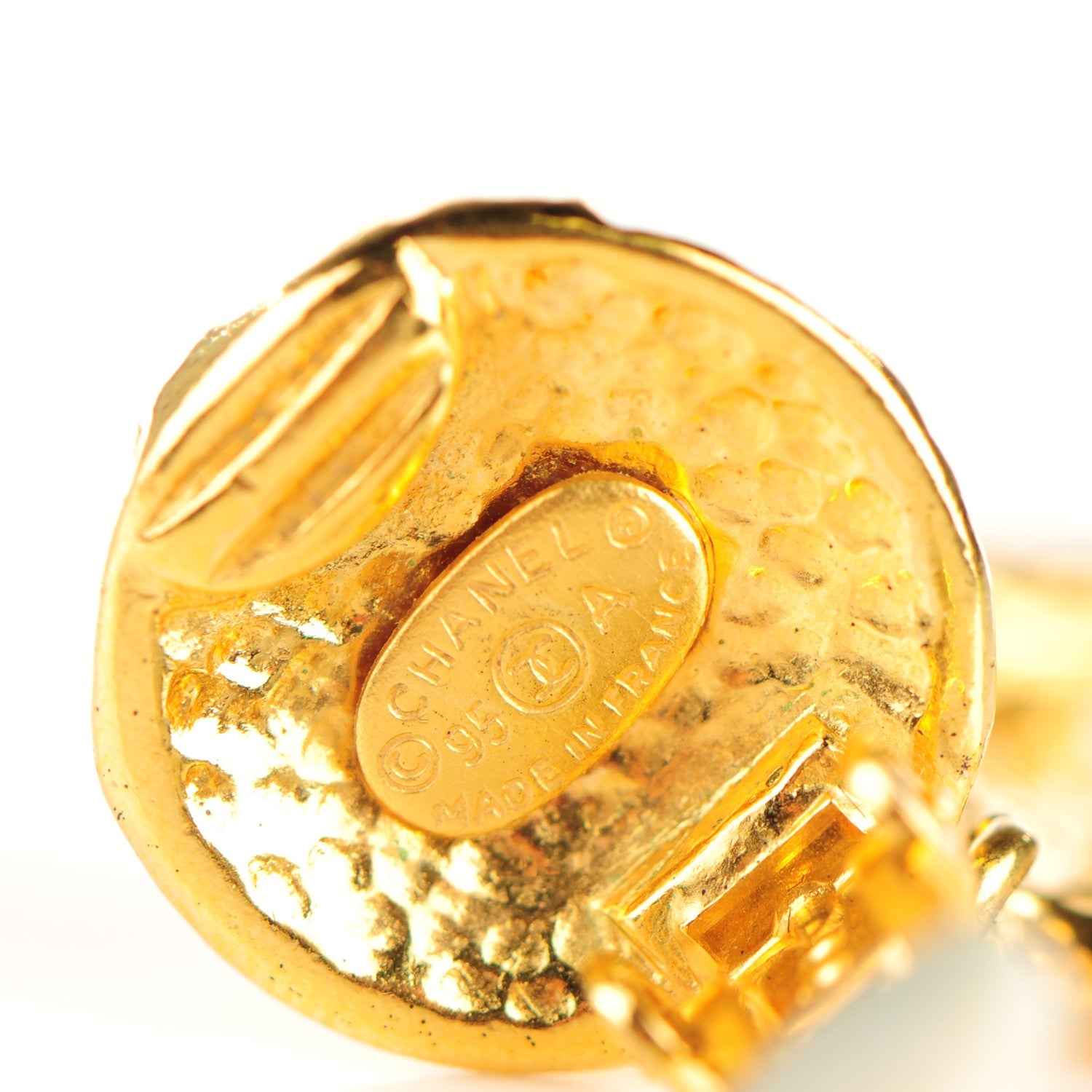 Chanel CC Clip On Drop Earrings Gold 3 of 3