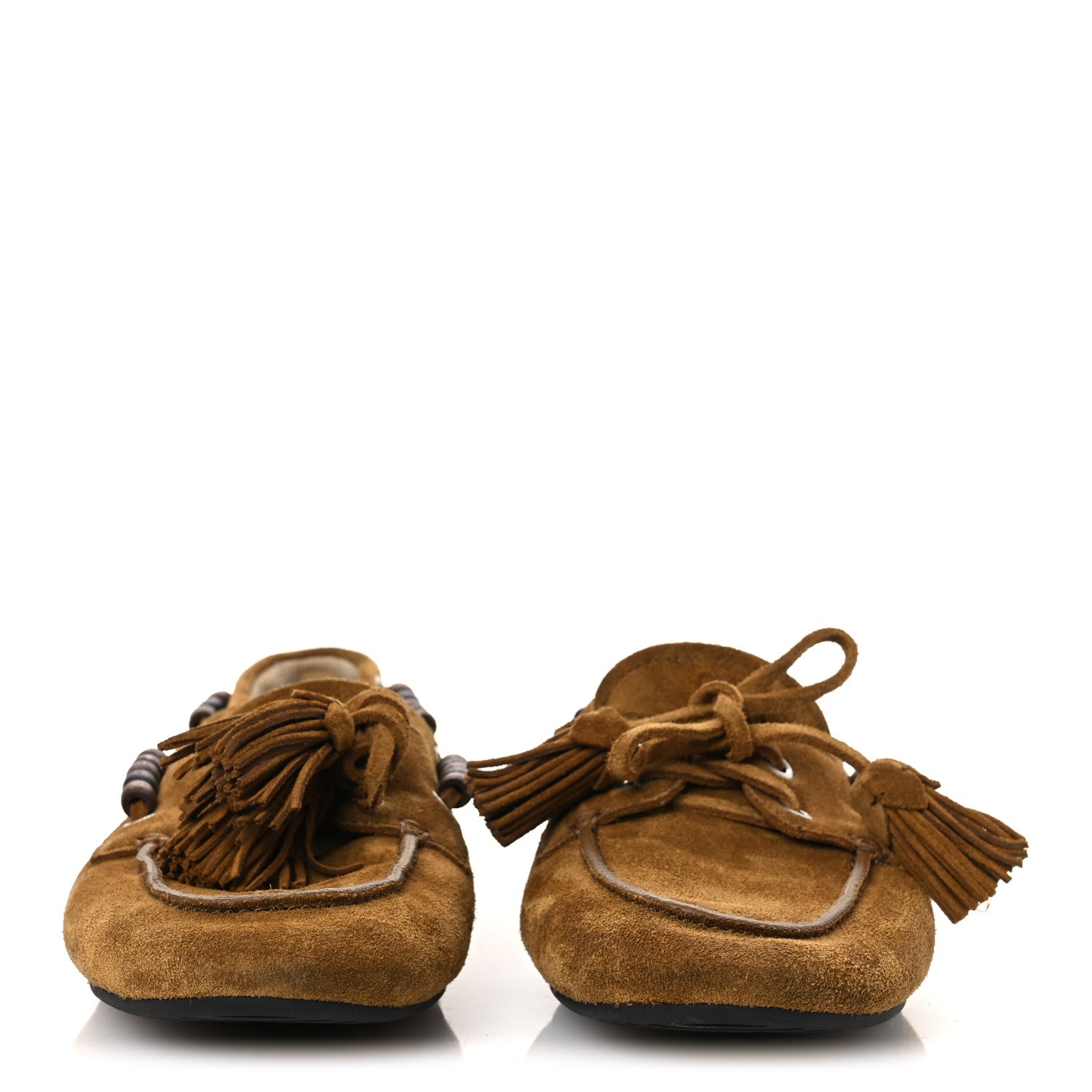 Miu Miu Suede Tassel Loafers 39 Olive Green 3 of 12