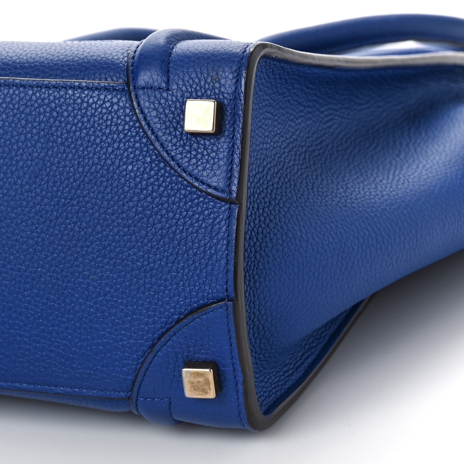 Celine Drummed Calfskin Micro Luggage Indigo 8 of 8