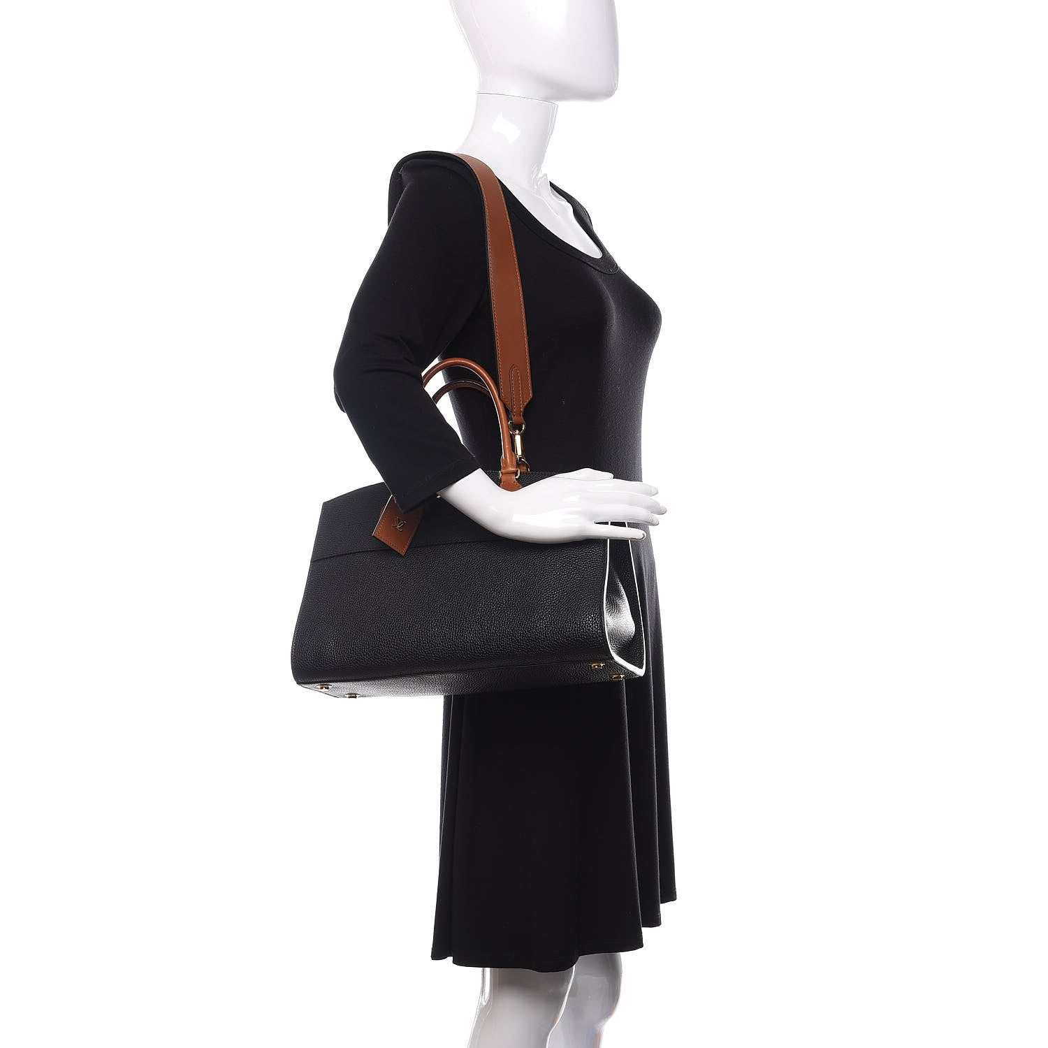 Louis Vuitton Calfskin City Steamer EW Black Gold 2 of 10