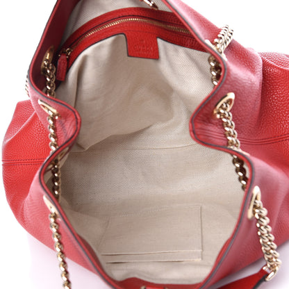 Gucci Cellarius Calfskin Medium Soho Chain Shoulder Bag Vibrant Red 5 of 10