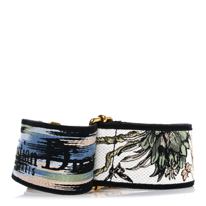 Christian Dior Canvas Embroidered Toile de Jouy Mexico Shoulder Strap White Multicolor 2 of 4
